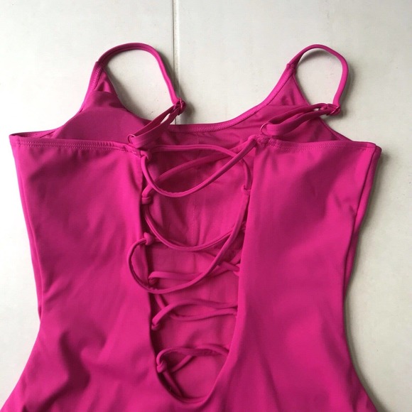 Pink Women's One Piece Swimsuit - Picture 5 of 8